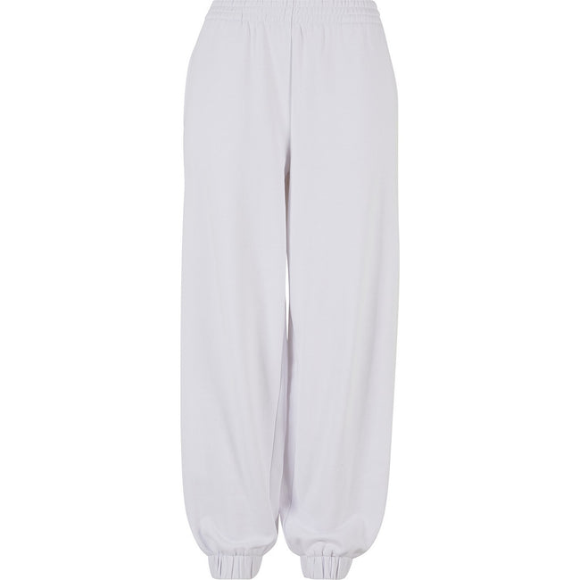 White - Front - Build Your Brand Womens-Ladies Balloon High Waist Jogging Bottoms