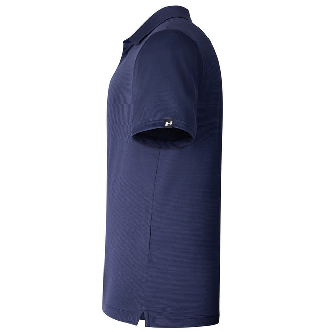 Midnight Navy-White-Midnight Navy - Side - Under Armour Mens Playoff 3.0 Micro-Stripe Polo Shirt