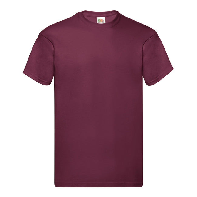 Burgundy - Front - Fruit of the Loom Mens Original T-Shirt