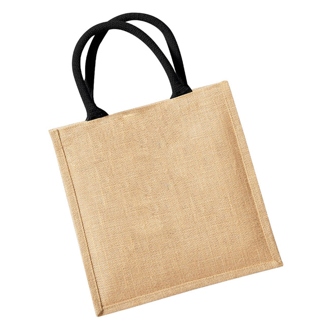 Natural-Black - Back - Westford Mill Midi Jute Tote Bag