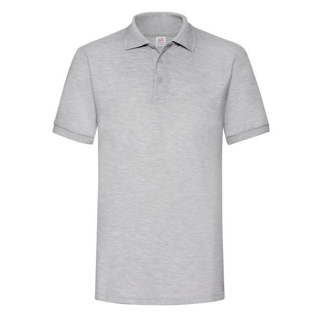 Heather Grey - Front - Fruit of the Loom Mens 65-35 Heavyweight Polo Shirt