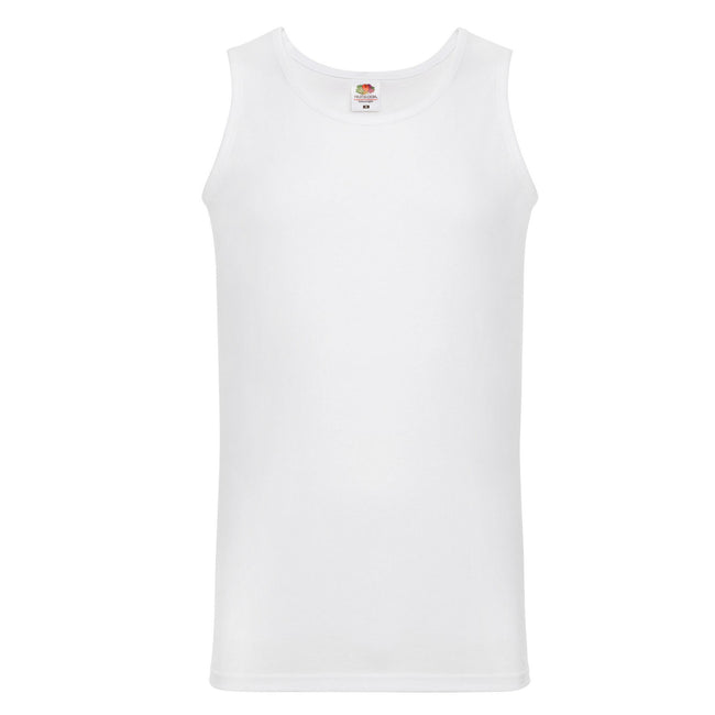 White - Front - Fruit of the Loom Mens Valueweight Athletic Vest Top