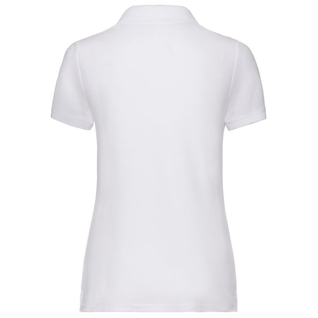 White - Back - Fruit of the Loom Womens-Ladies Lady Fit 65-35 Polo Shirt