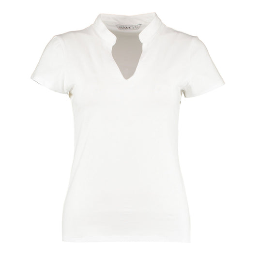 White - Front - Kustom Kit Womens-Ladies Corporate V Neck T-Shirt