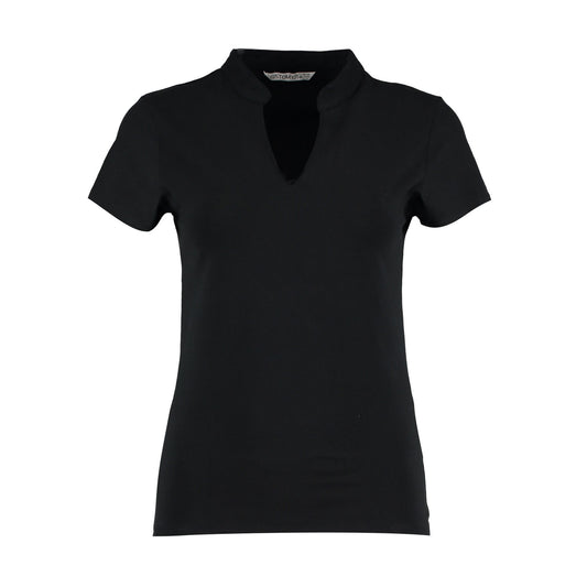 Black - Front - Kustom Kit Womens-Ladies Corporate V Neck T-Shirt