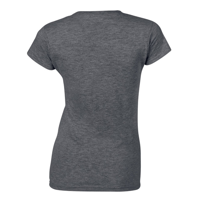Dark Heather - Back - Gildan Womens-Ladies Softstyle Ringspun Cotton T-Shirt