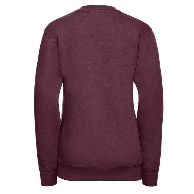 Burgundy - Back - Russell Collection Childrens-Kids V Neck Sweatshirt