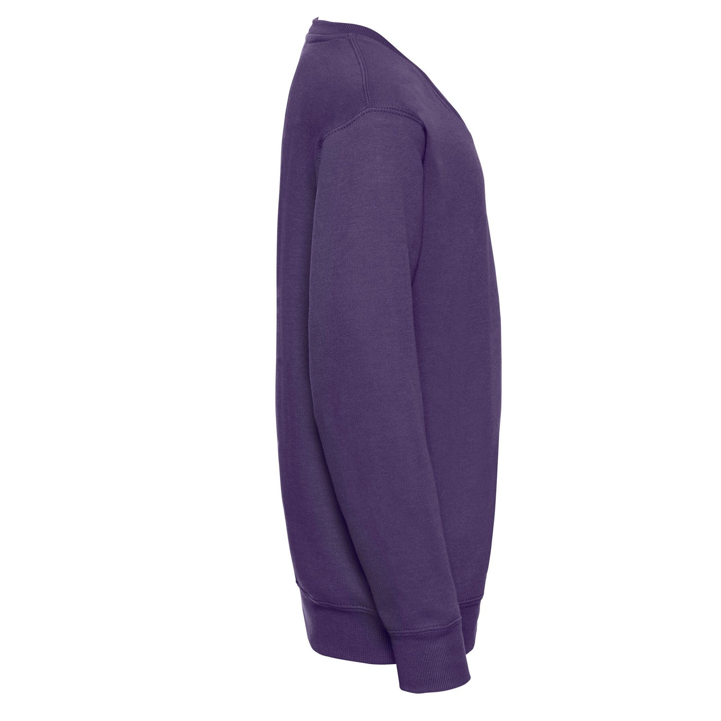 Purple - Side - Russell Collection Childrens-Kids V Neck Sweatshirt