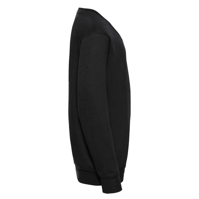 Black - Side - Russell Collection Childrens-Kids V Neck Sweatshirt