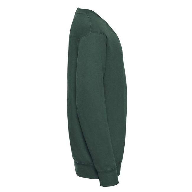 Bottle Green - Side - Russell Collection Childrens-Kids V Neck Sweatshirt