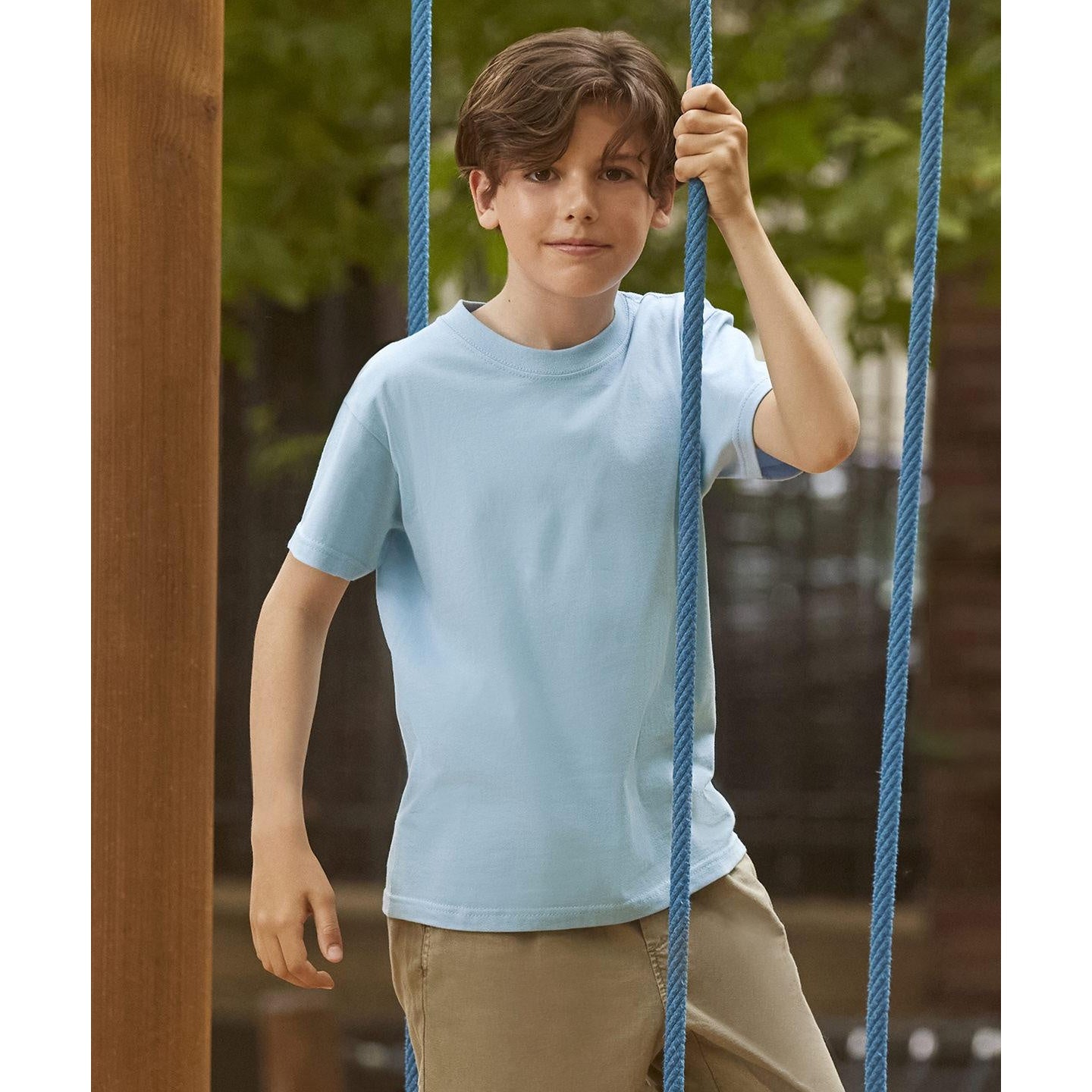 French Navy - Front - Russell Collection Childrens-Kids Ringspun Cotton Classic T-Shirt