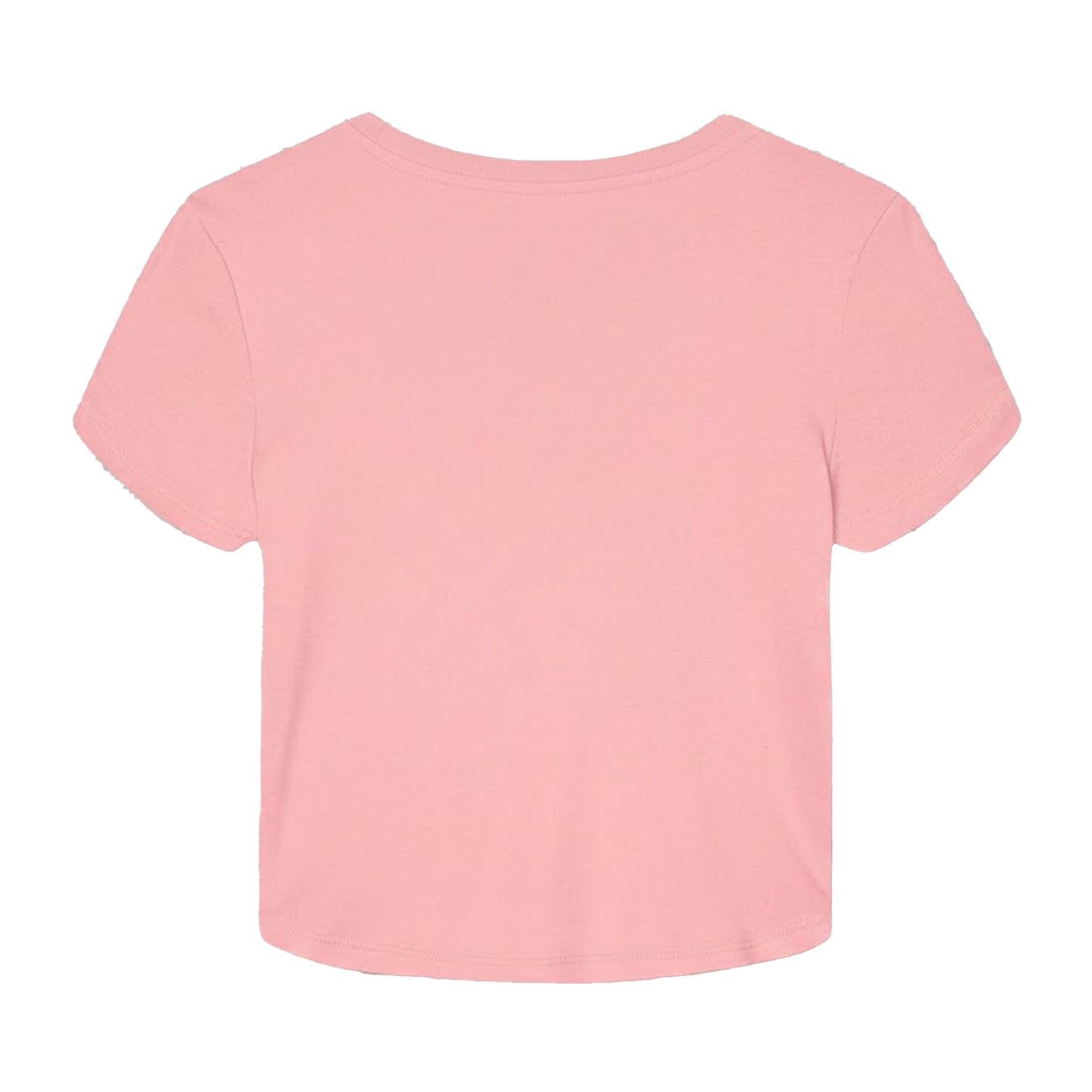 Solid Pink Blend - Back - Bella + Canvas Womens-Ladies Micro-Rib Cropped T-Shirt