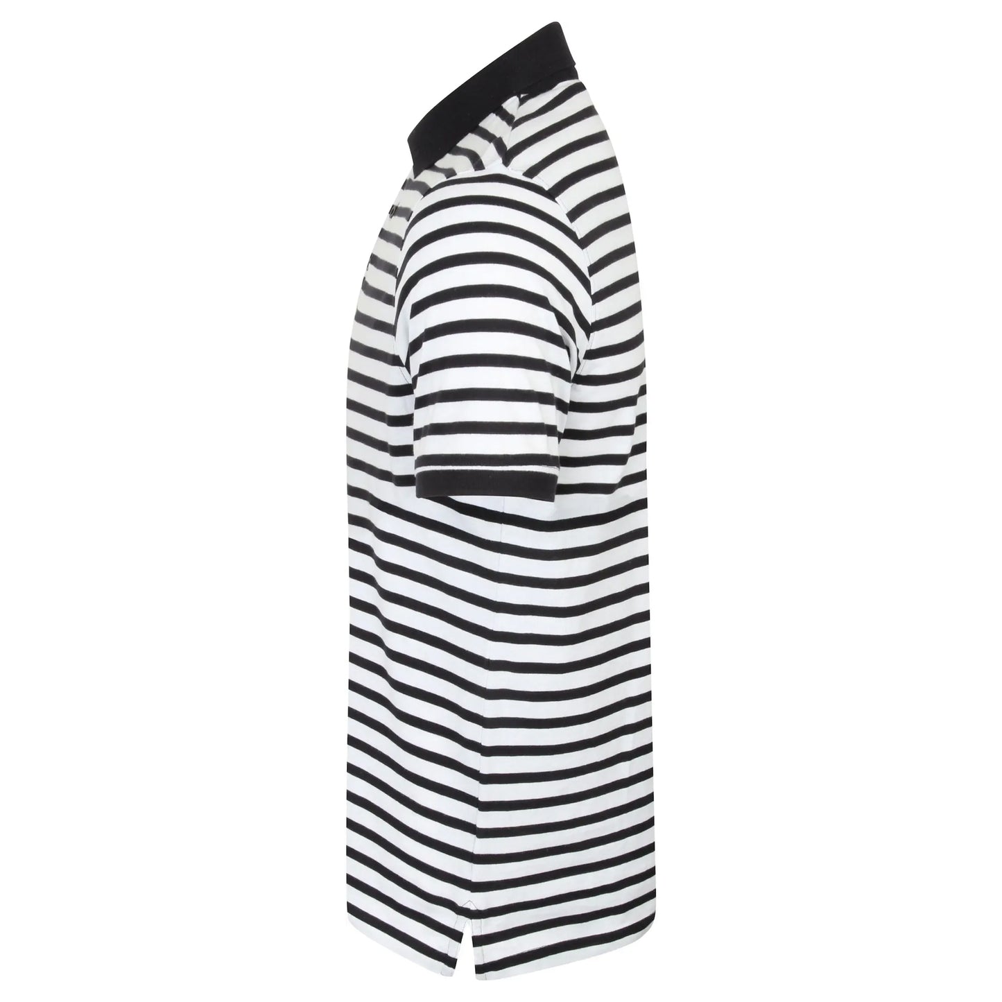 White-Navy - Side - Front Row Unisex Adult Striped Jersey Polo Shirt