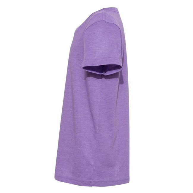 Heather Team Purple - Side - BELLA + CANVAS Youth CVC Jersey Tee
