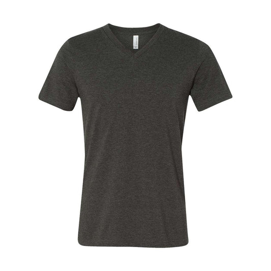 Dark Grey Heather - Front - BELLA + CANVAS Heather CVC V-Neck Tee