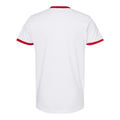 White- Red - Back - Tultex Unisex Fine Jersey Ringer T-Shirt