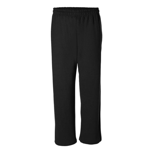 Black - Front - Gildan Heavy Blend Open-Bottom Sweatpants