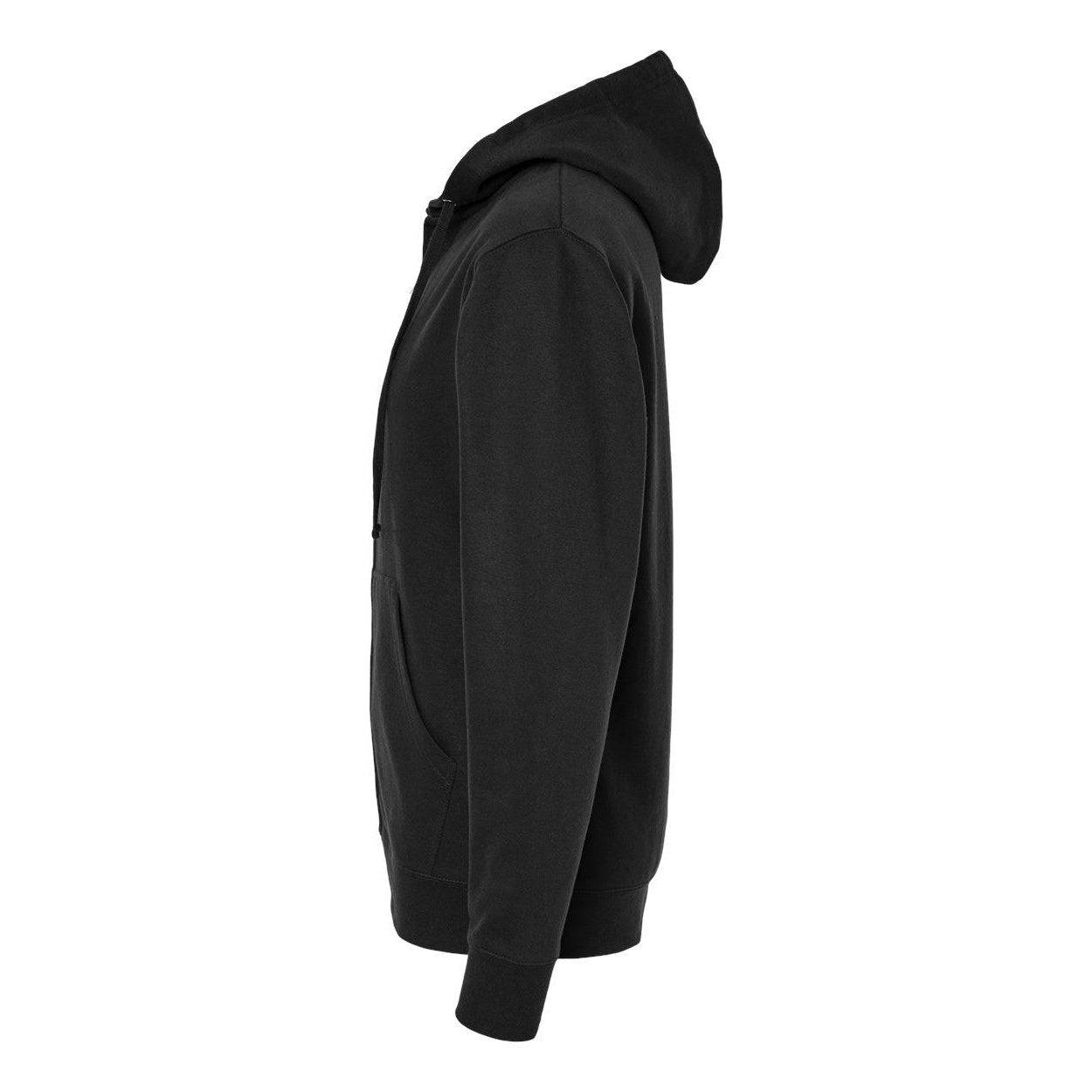 Black - Side - Independent Trading Co. Midweight Full-Zip Hooded Sweatshirt