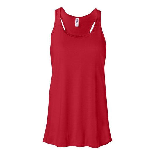 Red - Front - BELLA + CANVAS Women's Flowy Racerback Tank