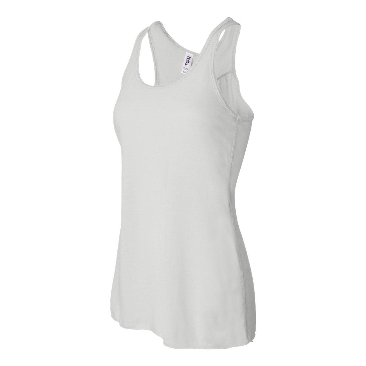 White - Side - BELLA + CANVAS Women's Flowy Racerback Tank