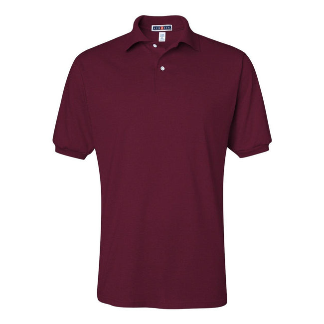Maroon - Front - JERZEES SpotShield 50-50 Polo