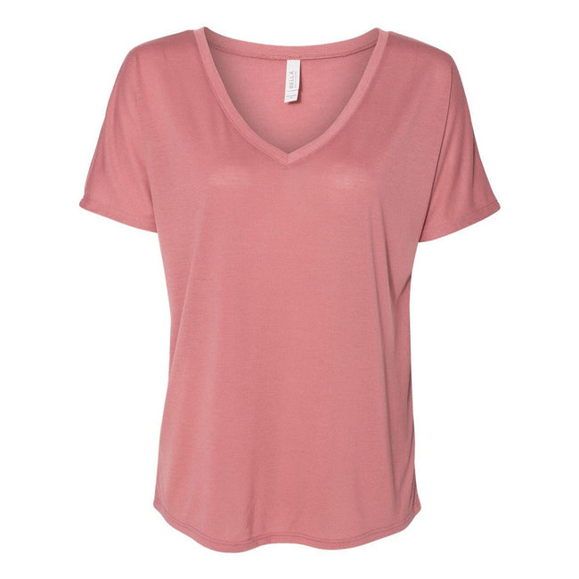 Mauve - Front - BELLA + CANVAS Womens Slouchy V-Neck Tee