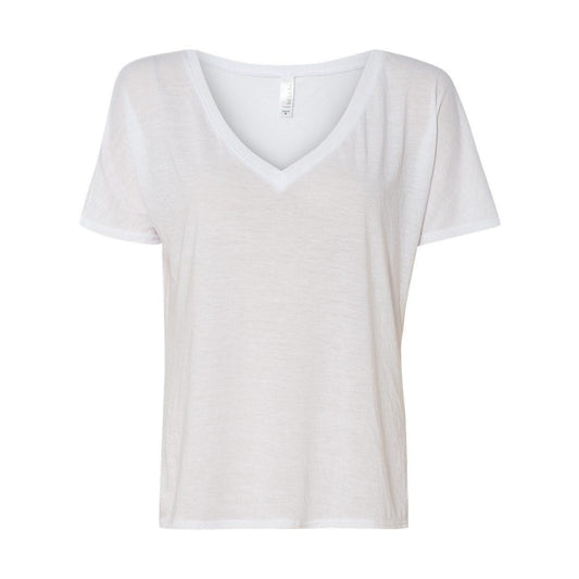 White - Front - BELLA + CANVAS Womens Slouchy V-Neck Tee
