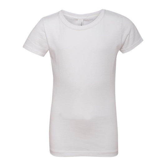 White - Front - Next Level Girls Cotton Princess T-Shirt