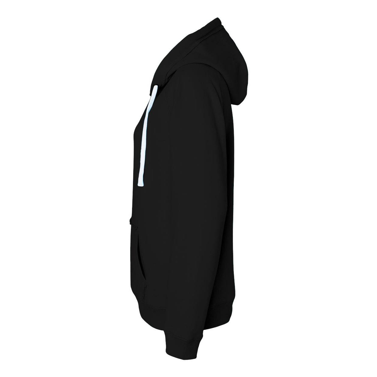 Black - Side - J. America Women's Sueded V-Neck Hooded Sweatshirt