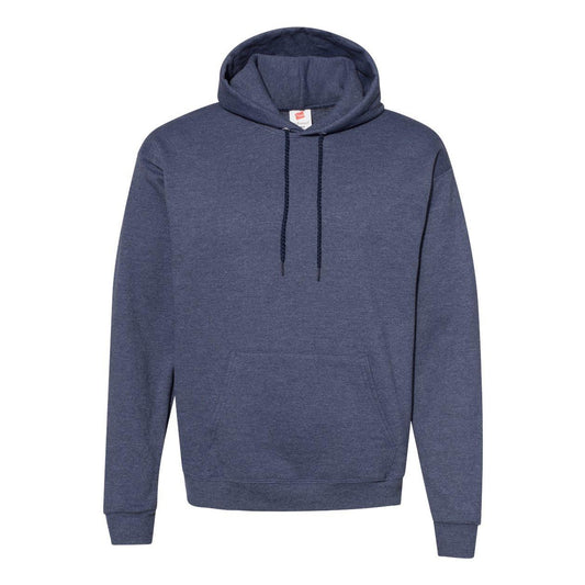 Heather Navy - Front - Hanes Ecosmart Hooded Sweatshirt