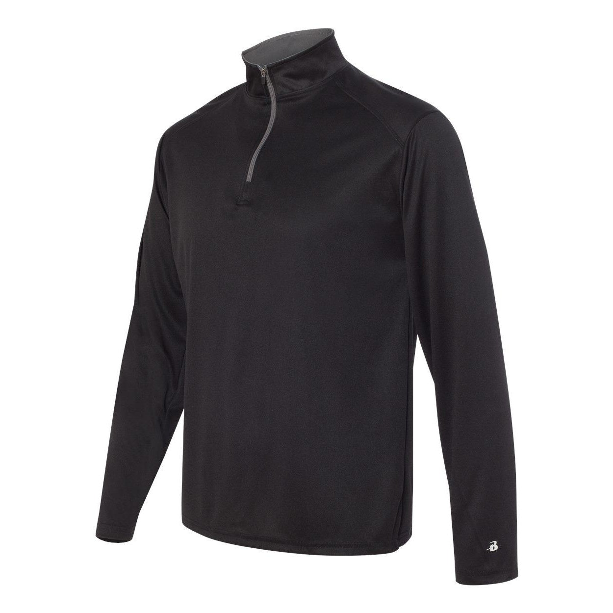 Black- Graphite - Side - Badger B-Core Quarter-Zip Pullover