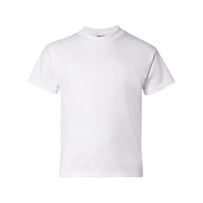 White - Front - Hanes Essential-T Youth T-Shirt