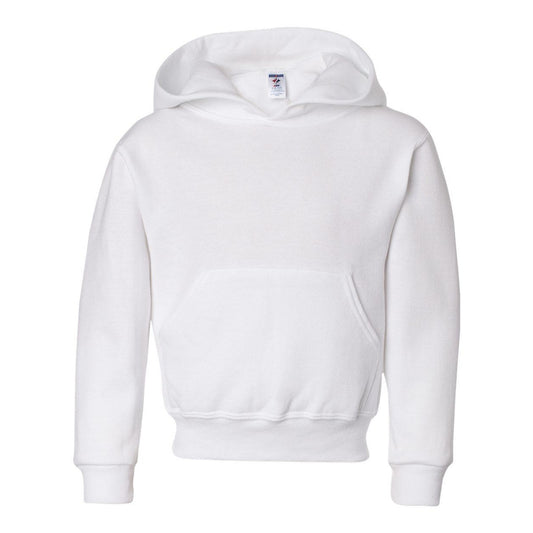 White - Front - JERZEES NuBlend Youth Hooded Sweatshirt