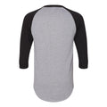 Athletic Heather- Black - Back - Augusta Sportswear Three-Quarter Raglan Sleeve Baseball Jersey