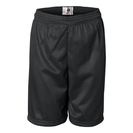 Black - Front - Badger Youth Pro Mesh 6 Shorts