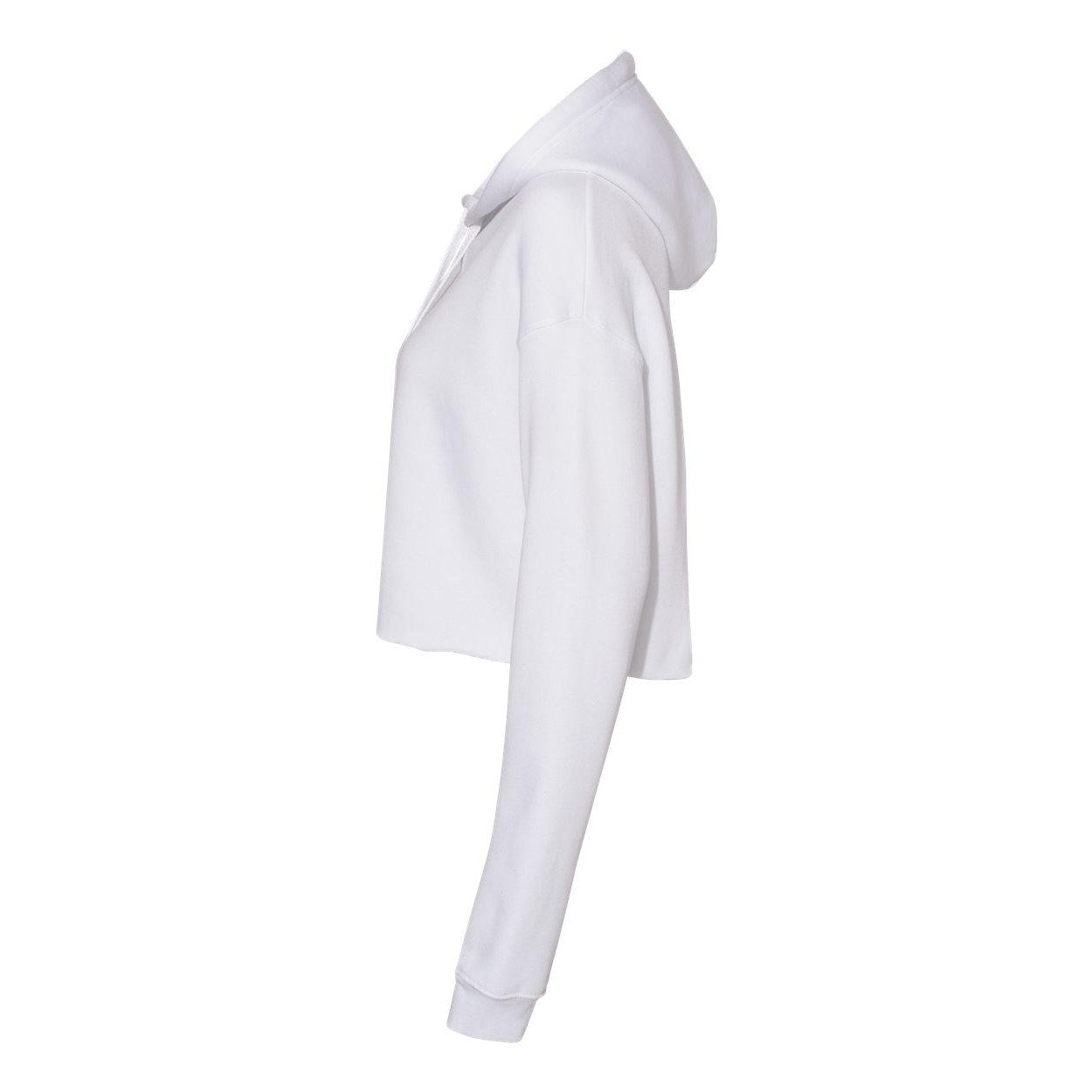 White - Side - BELLA + CANVAS Women's Crop Fleece Hoodie