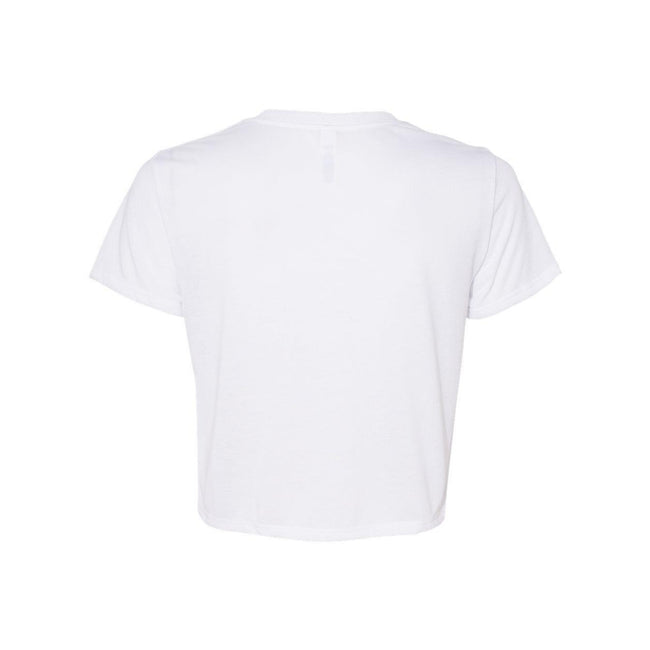 White - Back - BELLA + CANVAS Womens Flowy Crop Tee