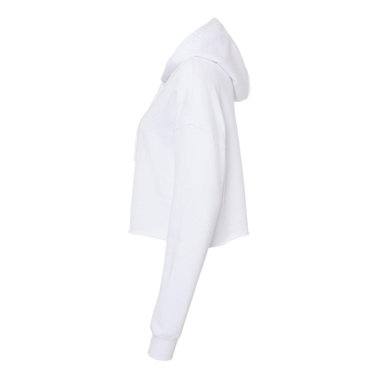 White - Side - Independent Trading Co. Womens Lightweight Crop Hooded Sweatshirt