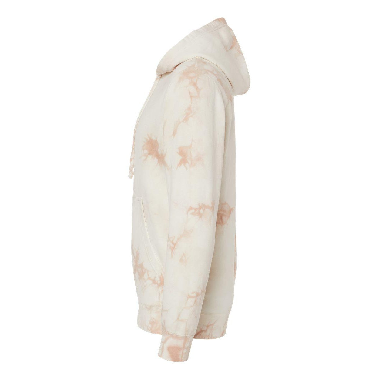 Tie Dye Dusty Pink - Side - Independent Trading Co. Midweight Tie-Dyed Hooded Sweatshirt