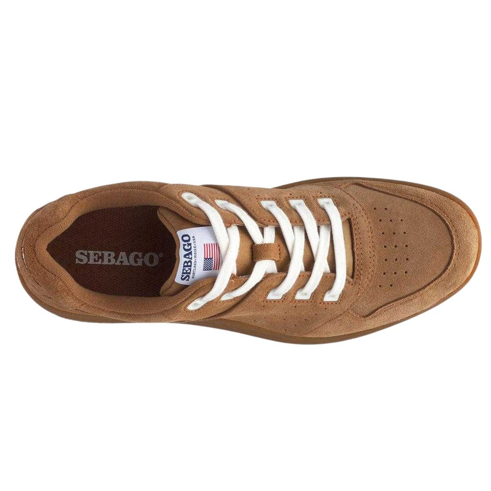 Brown Cognac-Gum - Pack Shot - Sebago Mens Hurricane Suede Trainers