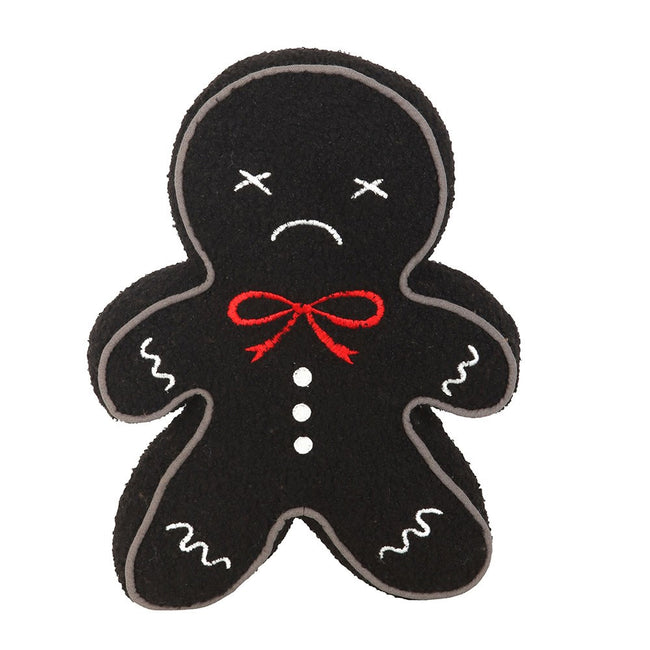 Black - Front - Something Different Bouclé Gingerbread Man Cushion