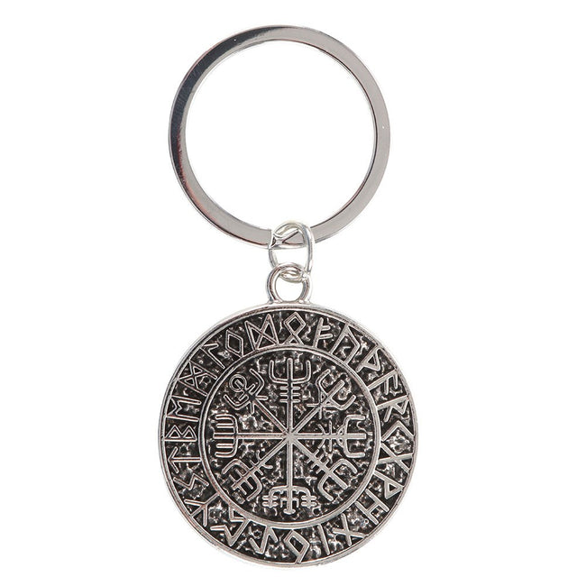 Silver-Grey - Front - Something Different Vegvísir Keyring