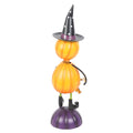 Orange-Black - Back - Something Different Metal Pumpkin Man Ornament