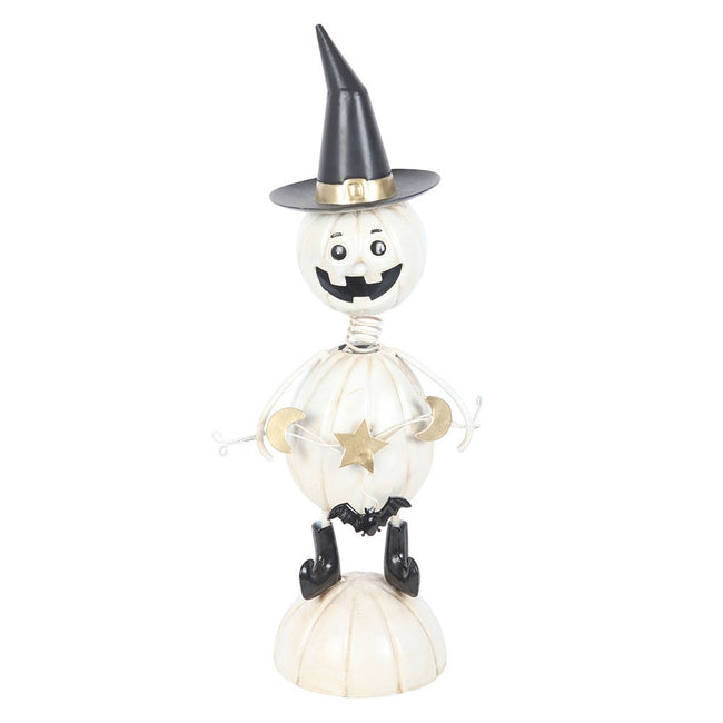 White-Black - Front - Something Different Metal Pumpkin Man Ornament