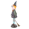 Multicoloured - Side - Something Different Metal Witch With Broom Ornament
