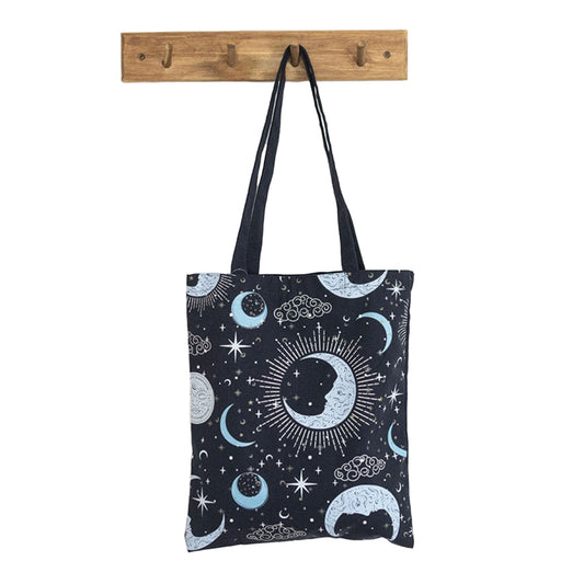 Black - Front - Something Different Moon Tote Bag