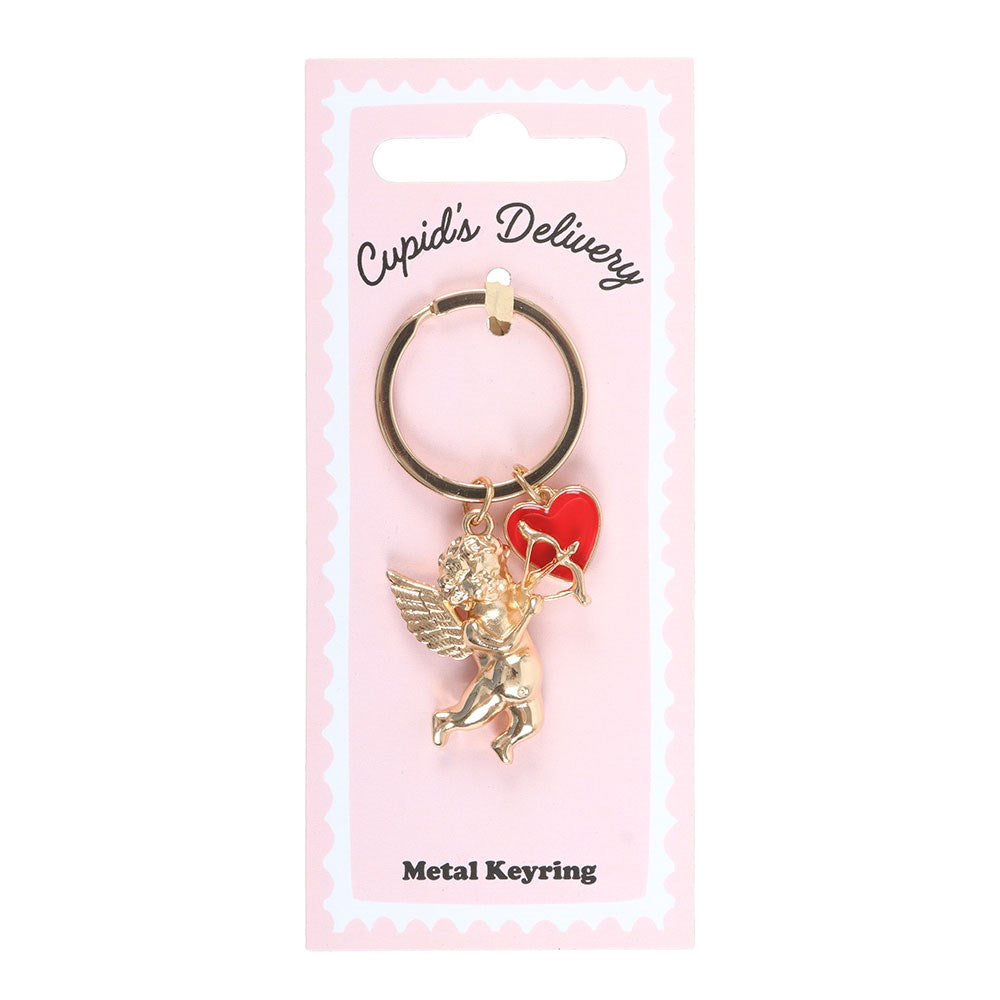 Gold-Red - Side - Something Different Cupid´s Delivery Cherub Keyring