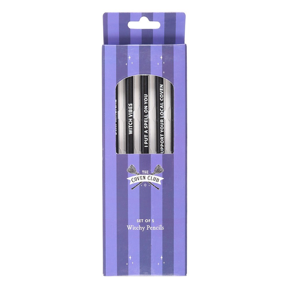 Black - Side - Something Different The Coven Club Witch Pencil Top Erasers (Pack of 5)