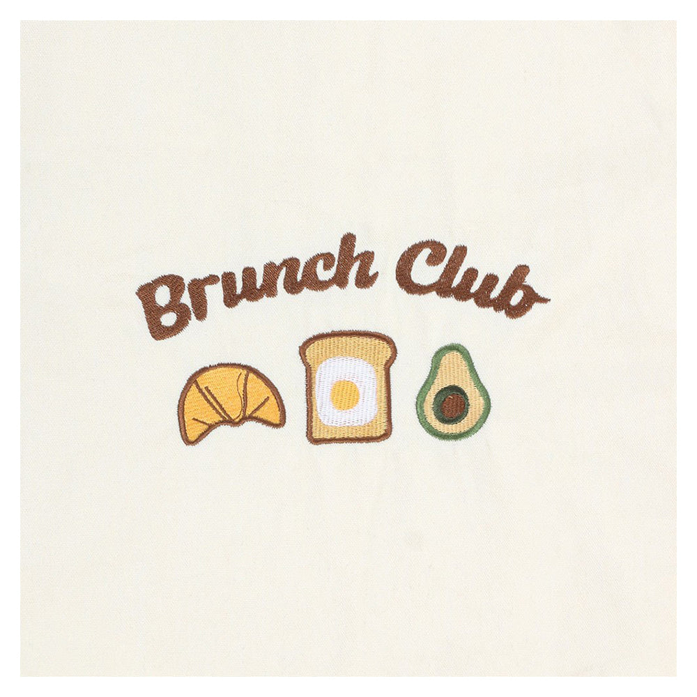 White - Side - Something Different Brunch Club Embroidered Tote Bag