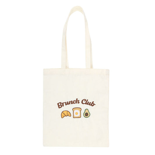 White - Front - Something Different Brunch Club Embroidered Tote Bag